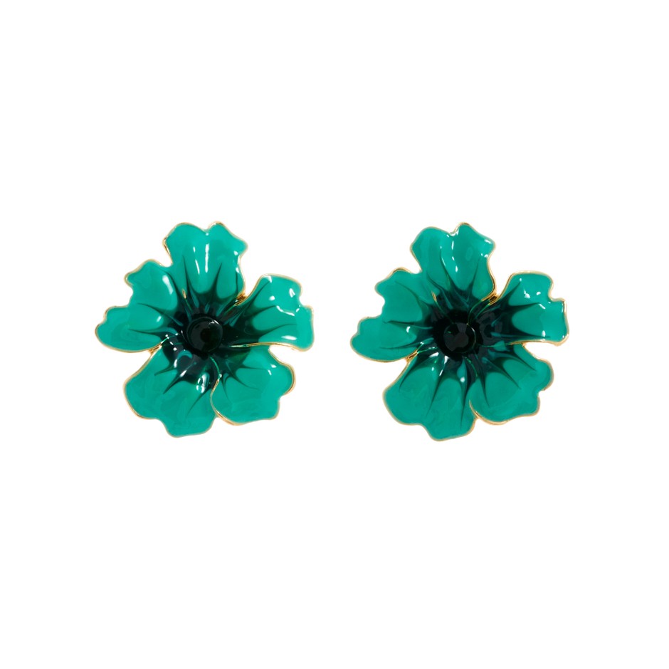 Pendiente samos flor verde