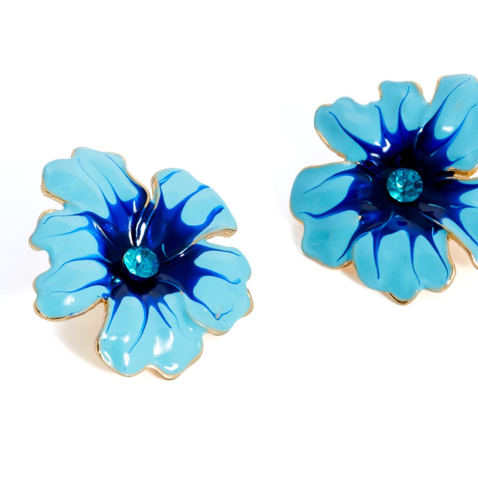 Pendiente samos flor azul