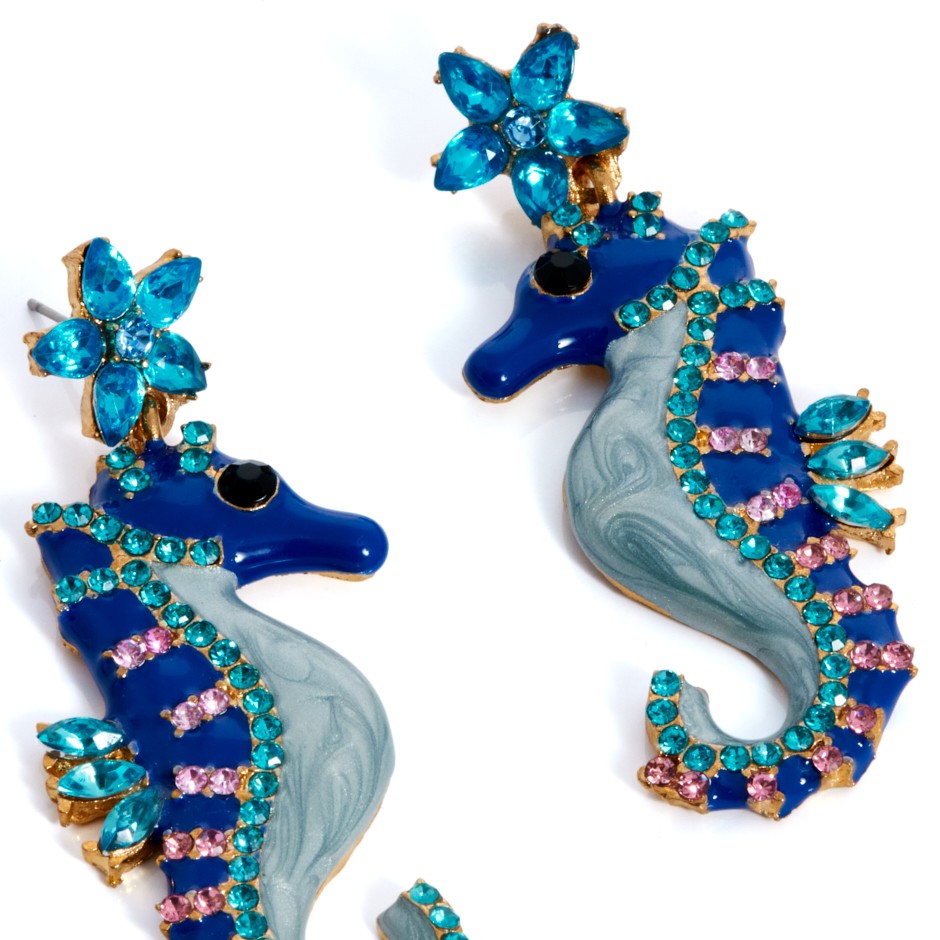 Pendiente caballito azul