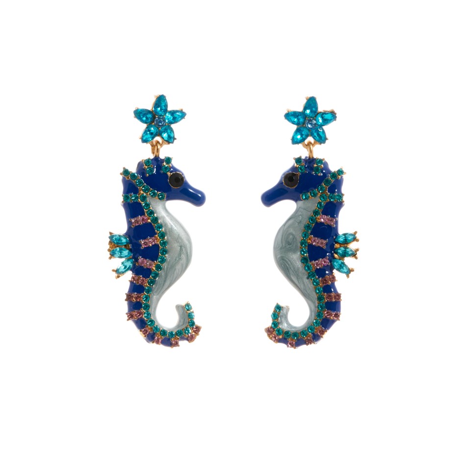 Pendiente caballito azul