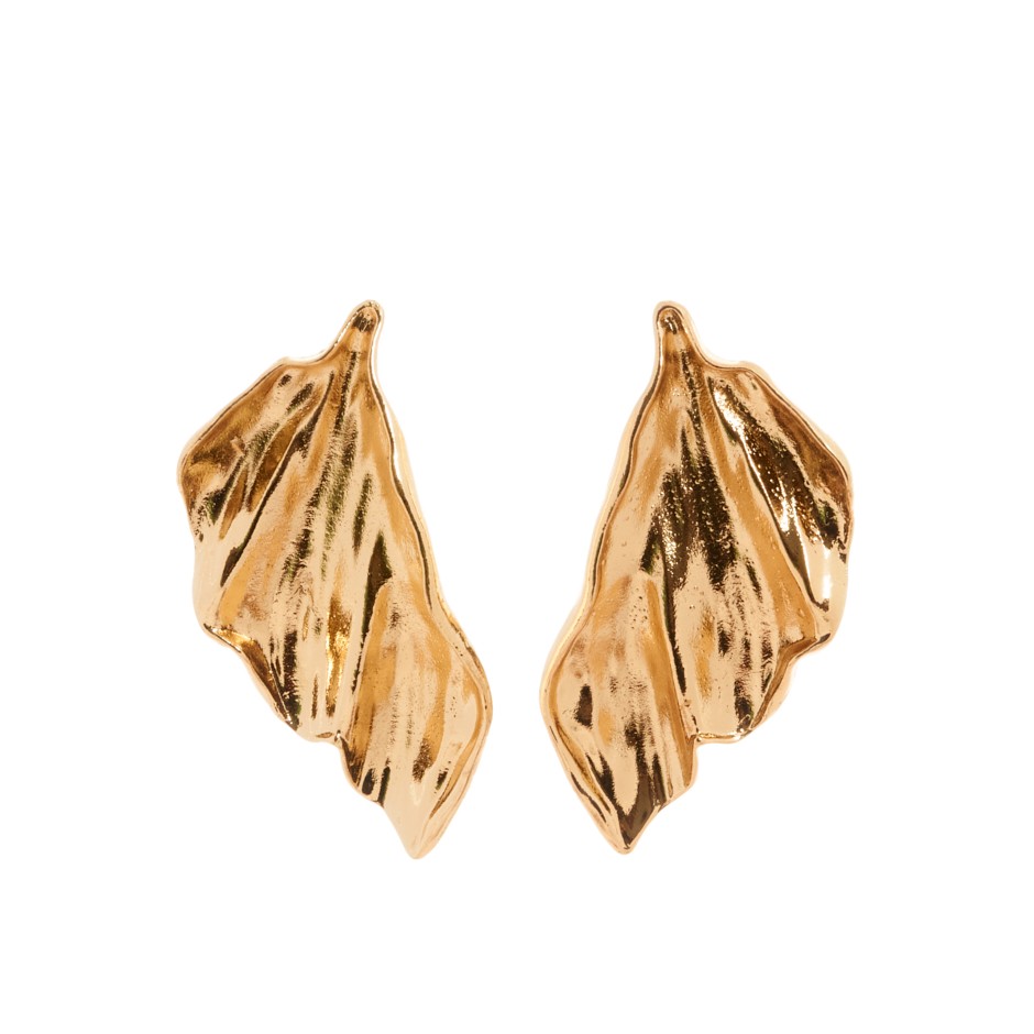 Pendiente santorini hoja dorada