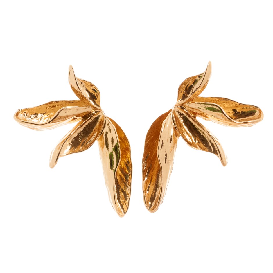 Pendiente santorini pétalos dorado