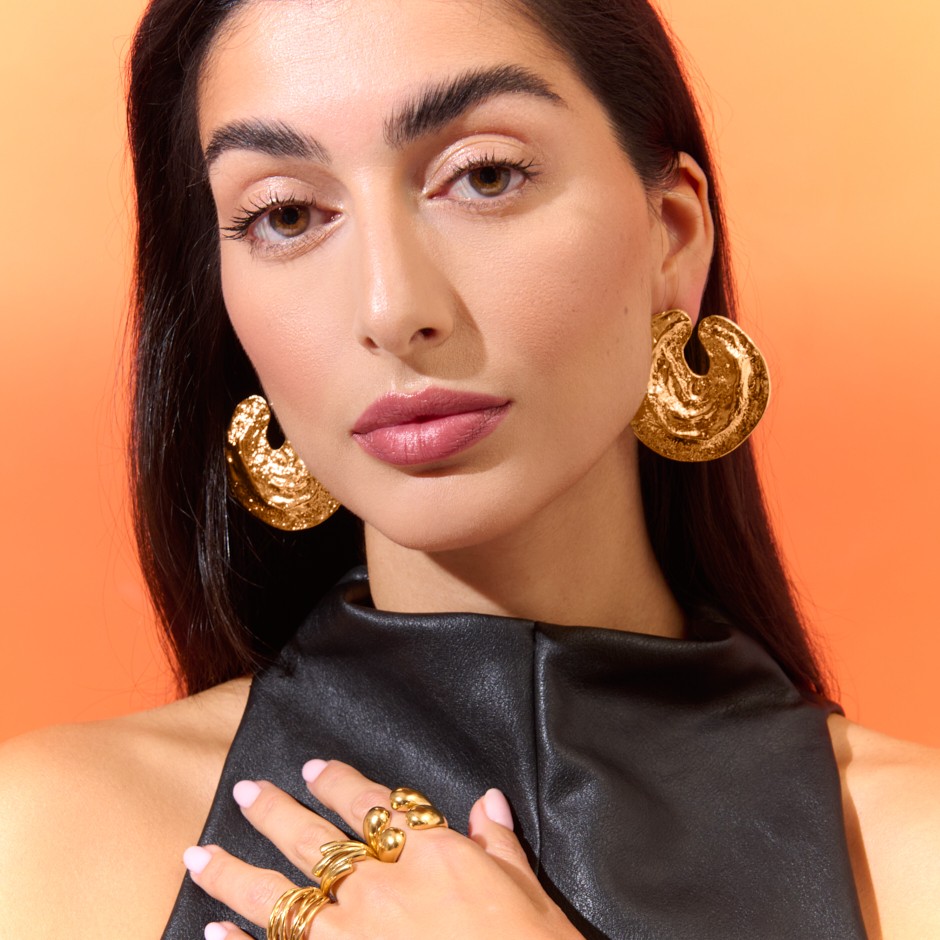 Pendiente santorini solar dorado