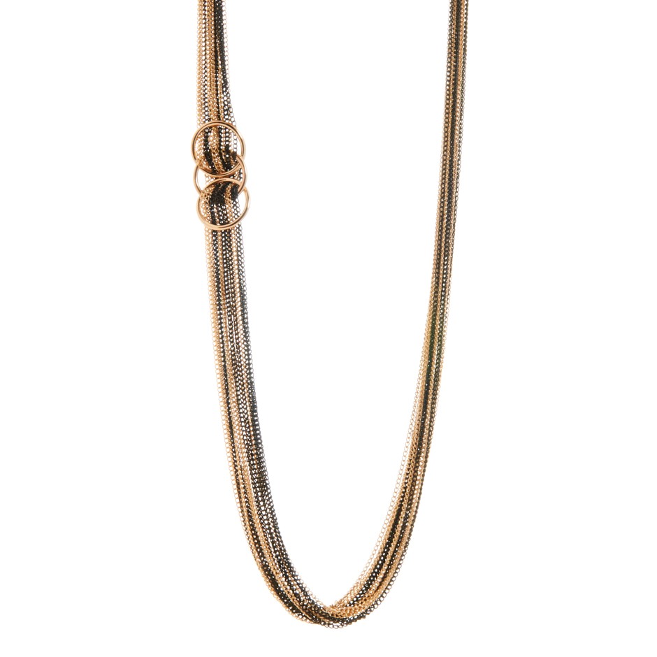 Collar multi cadenas trío negro