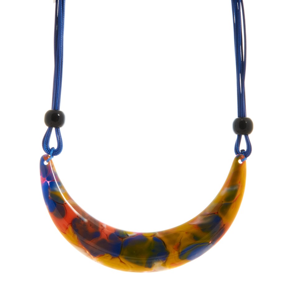 Collar pieza curve azul