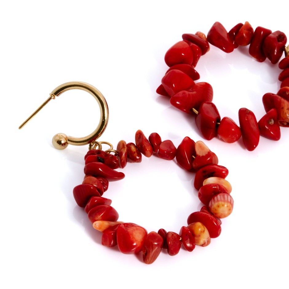 Collar y pendiente coral