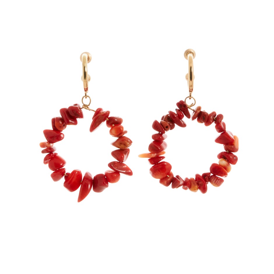 Collar y pendiente coral