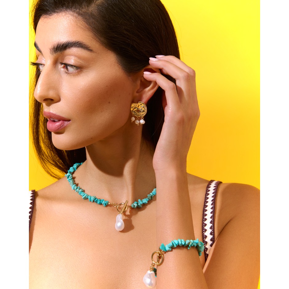 Collar y pendiente turquesa