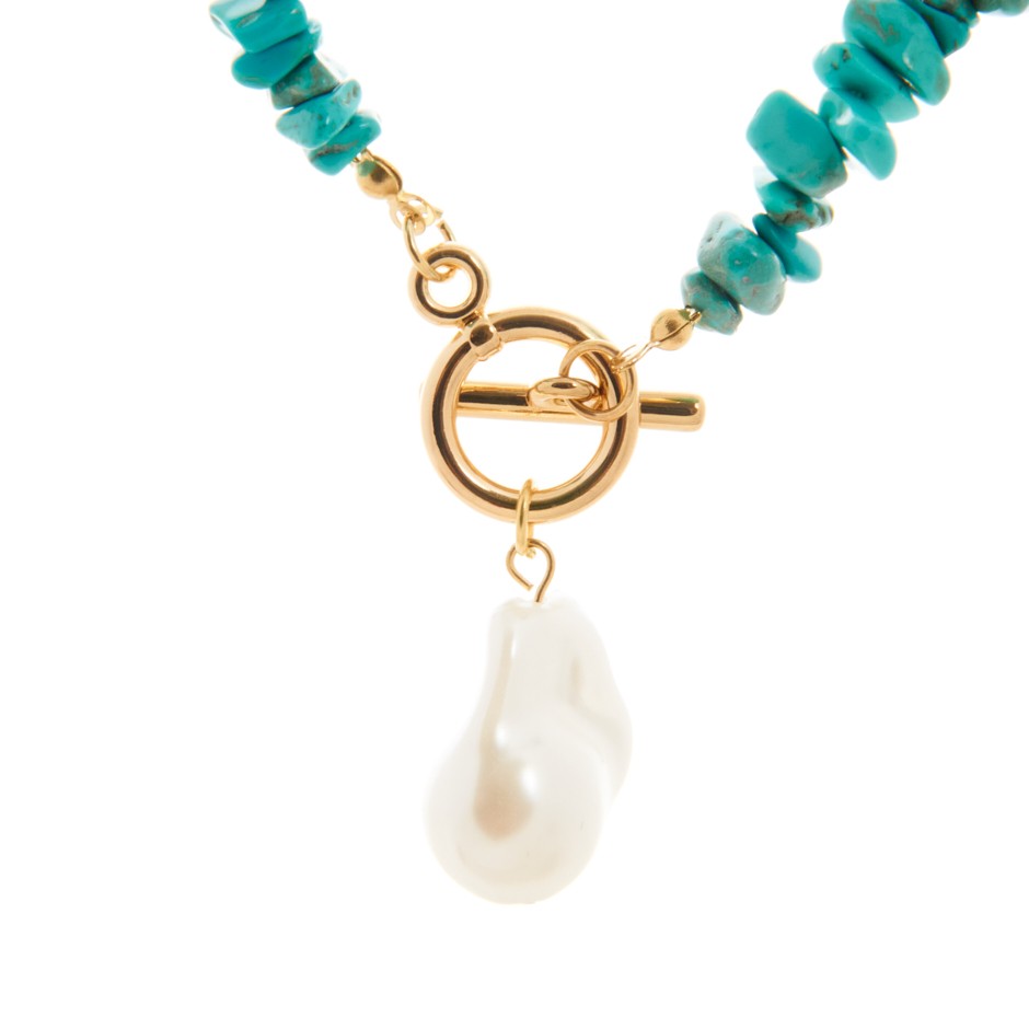 Collar y pendiente turquesa