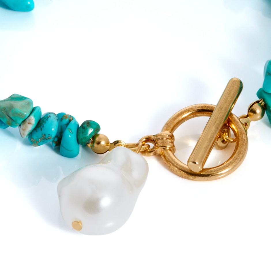 Collar y pendiente turquesa