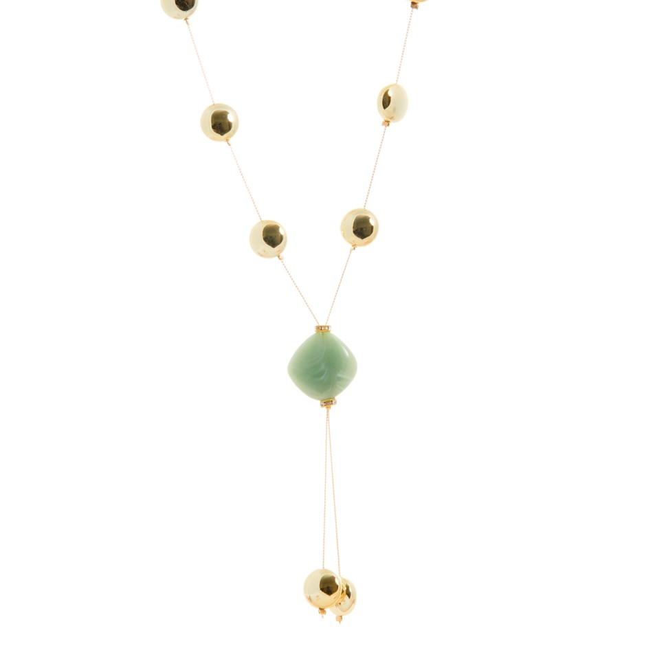 Collar bola dorado y verde