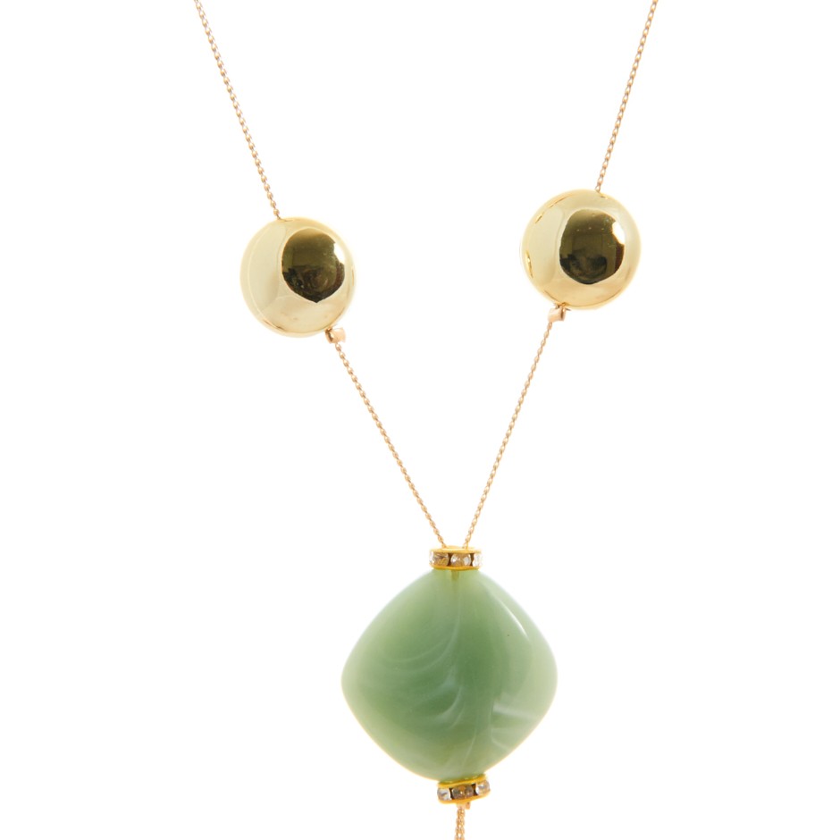 Collar bola dorado y verde