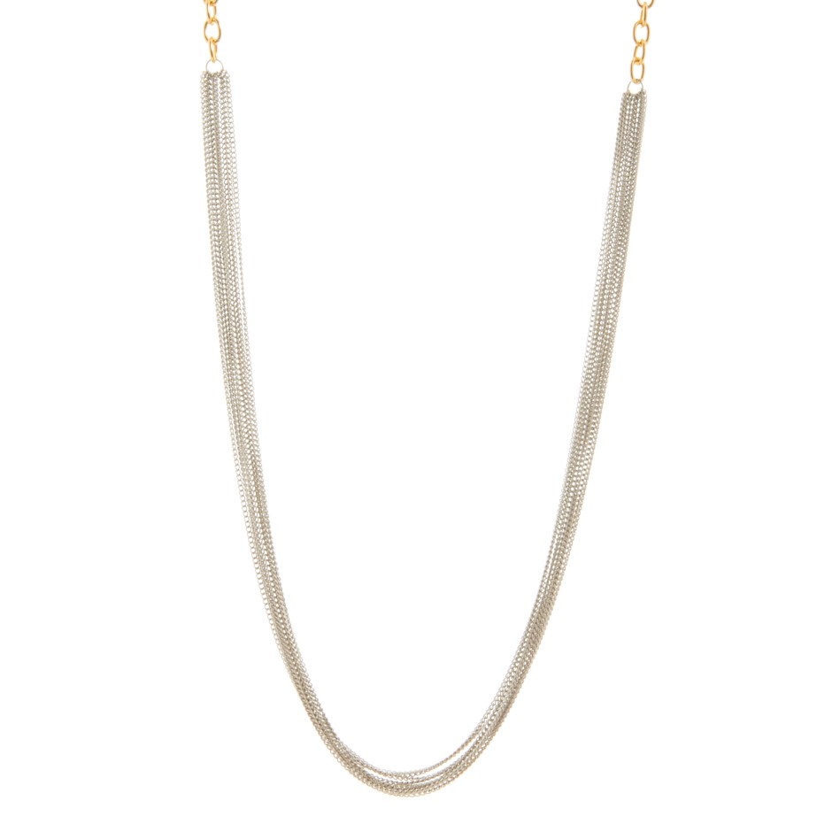 Collar multi cadenas plateado
