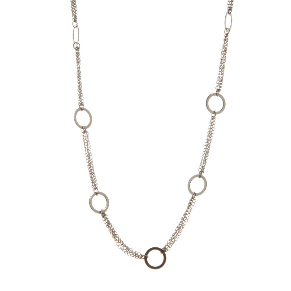 Collar cadena y anillas plata