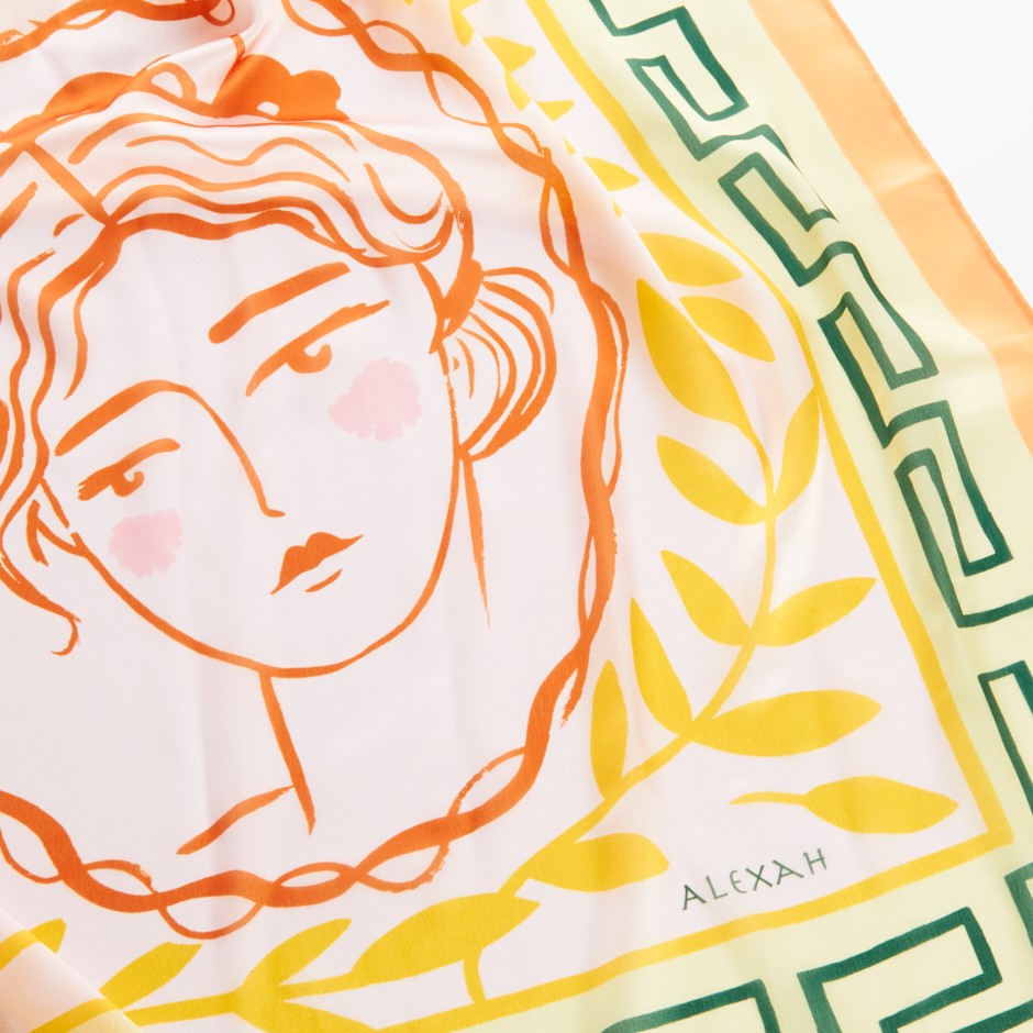 Pañuelo escultura mostaza