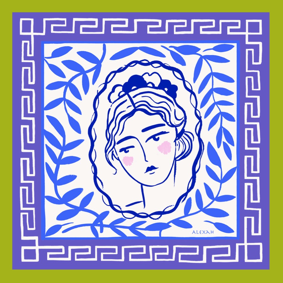 Pañuelo escultura malva