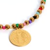Pulsera multicolor medalla