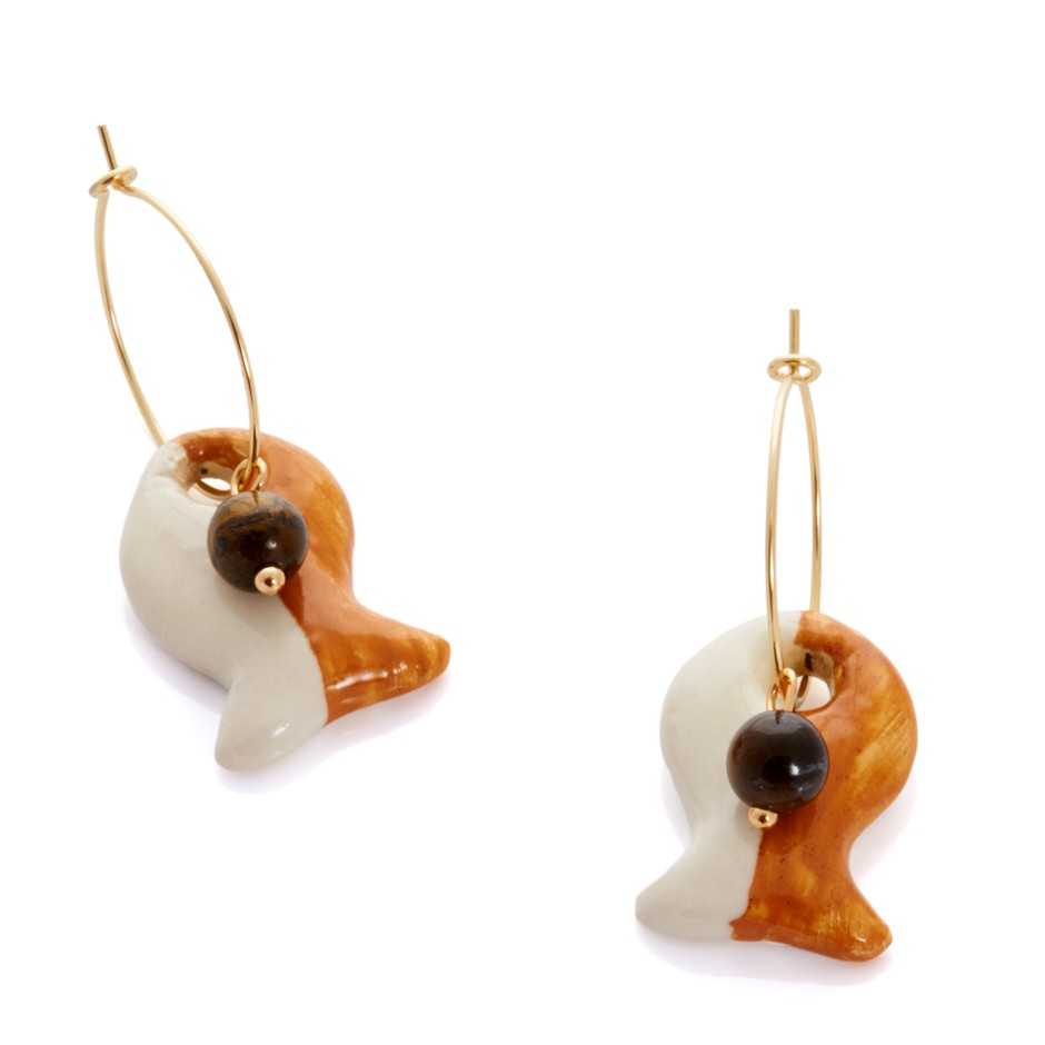 Pendiente Roda dúo mostaza