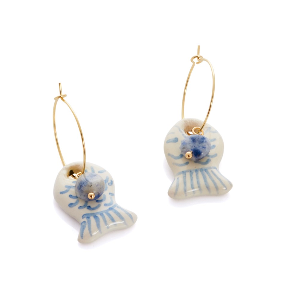 Pendiente Roda escama azul