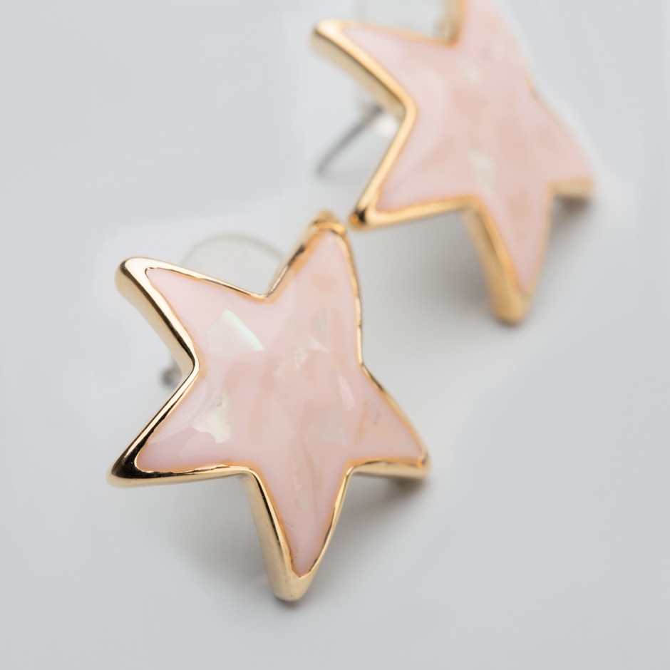 Pendiente pink star