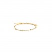 Pulsera mini eslabón y bolita dorada