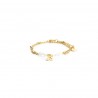 Pulsera cadena dorada y bolitas blancas espiral