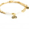 Pulsera cadena dorada y bolitas blancas espiral