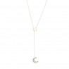 Colgante leah luna dorado y blanco