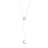 Colgante leah luna plateado y blanco