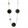 Collar moneda verde plata