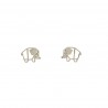 Pendiente elefant plateado