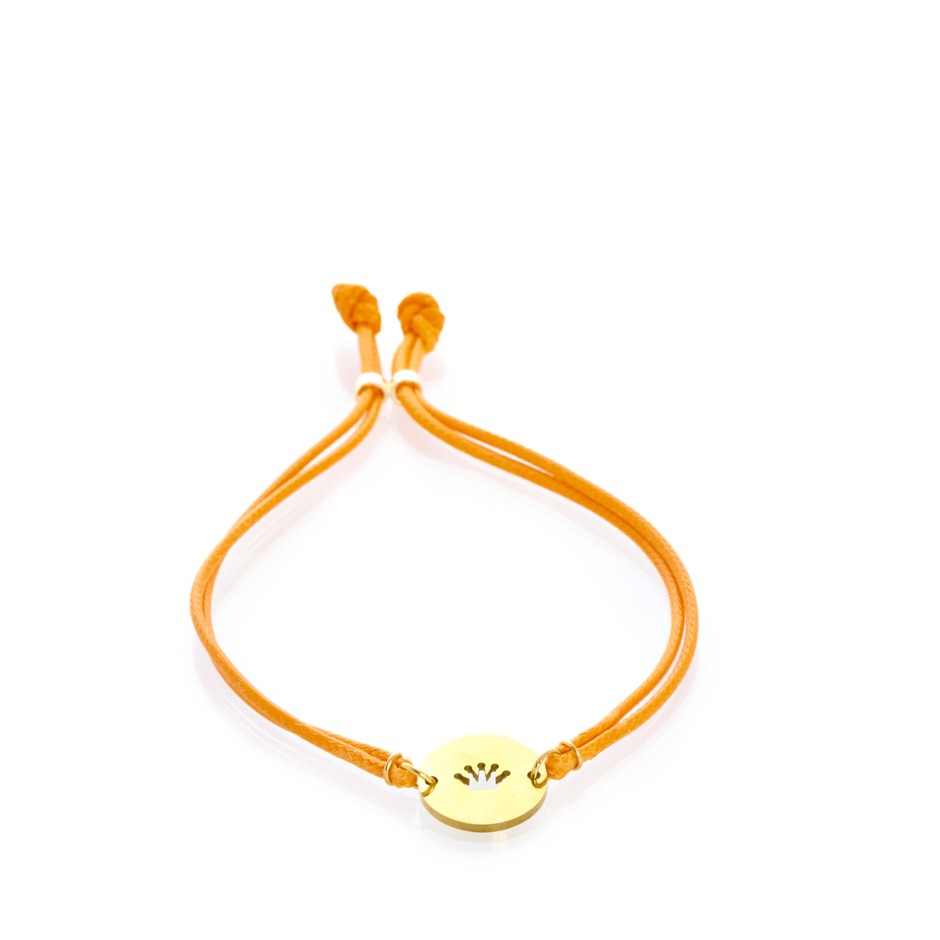 Pulsera corona dorada naranja