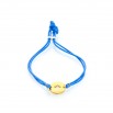 Pulsera corona dorada azul