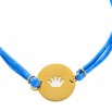 Pulsera corona dorada azul