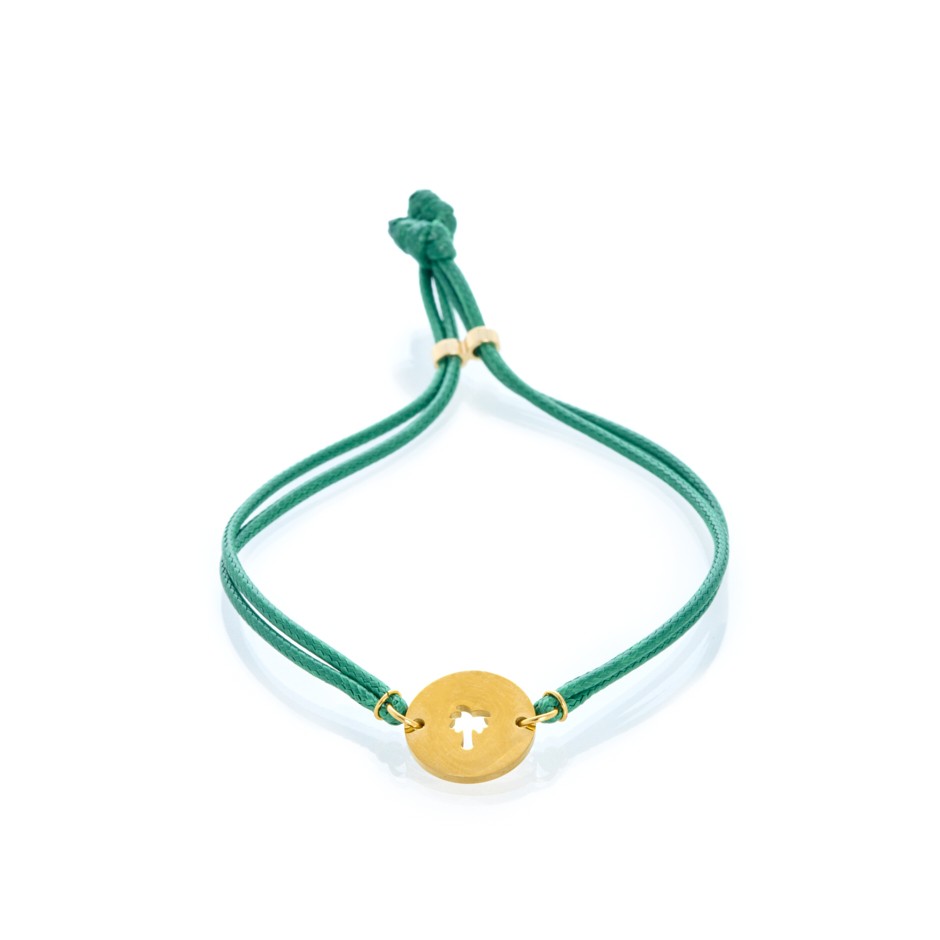 Pulsera palmera dorada verde