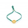 Pulsera palmera dorada verde