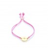 Pulsera palmera dorada rosa