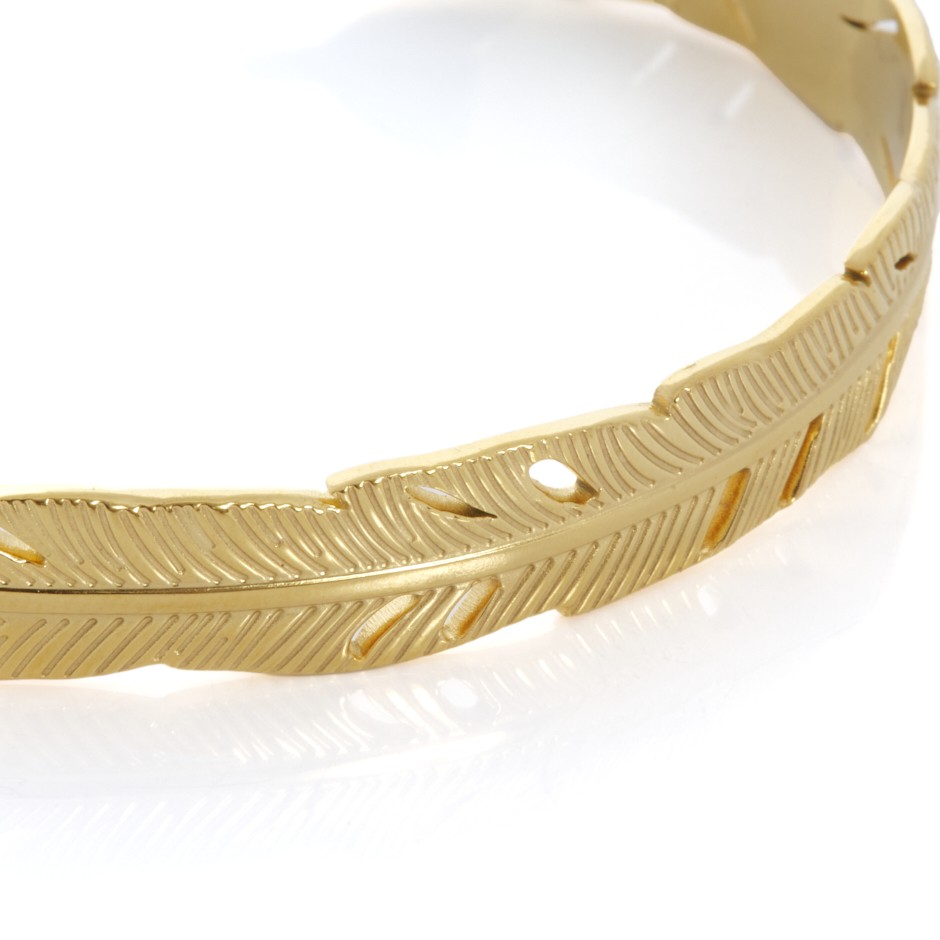 Brazalete pluma dorado