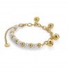 Pulsera bolitas cascabel dorada
