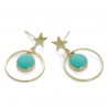 Pendiente estrella y ring verde