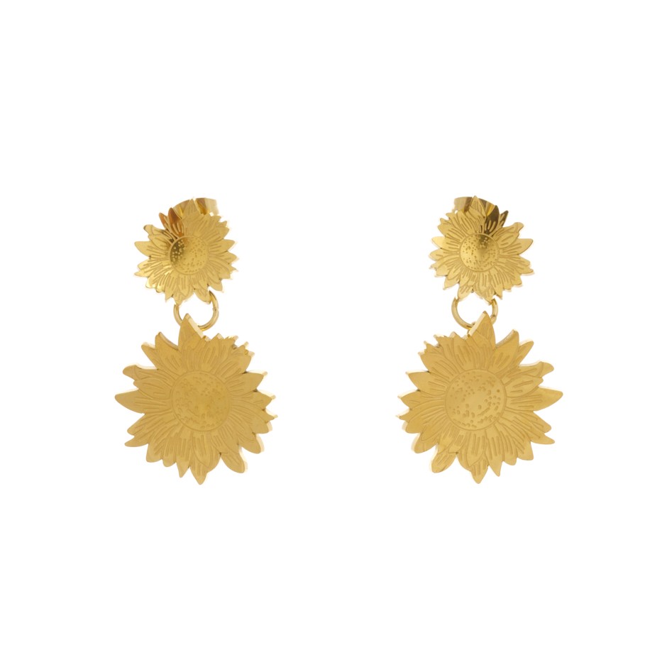 Pendiente otranto flor doble dorado
