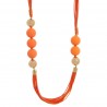 Collar cordón y bola naranja