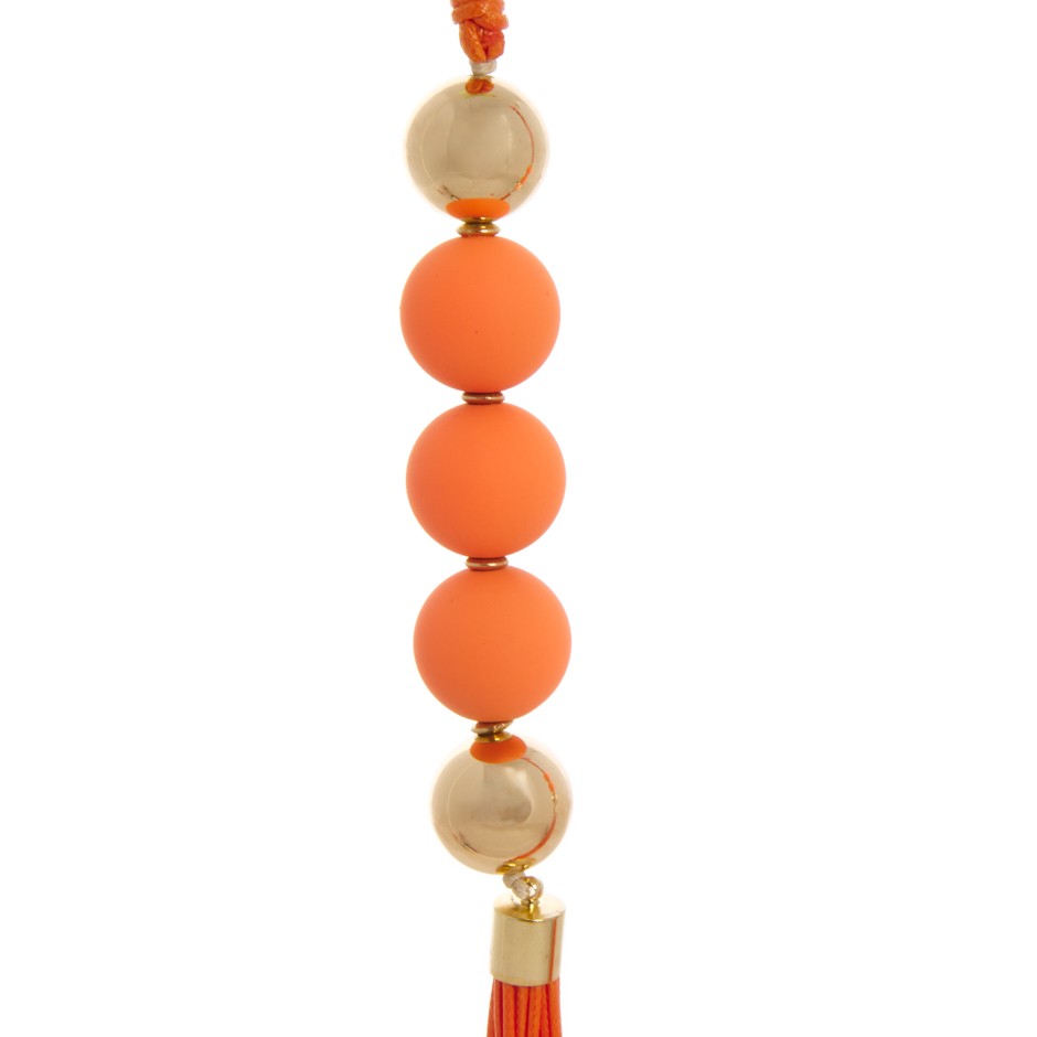 Collar cordón y bola naranja