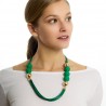 Collar cordón y bola verde