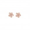 Pendiente flor esmalte rosa