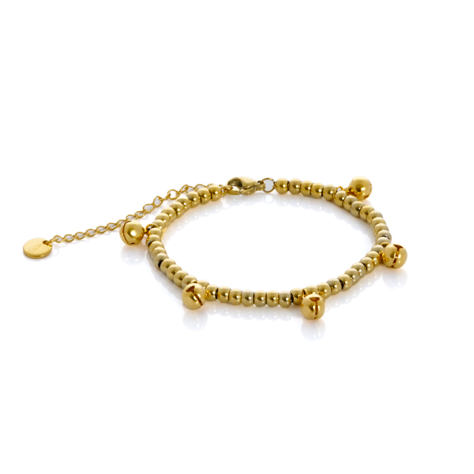 Pulsera tribeca cascabel dorado