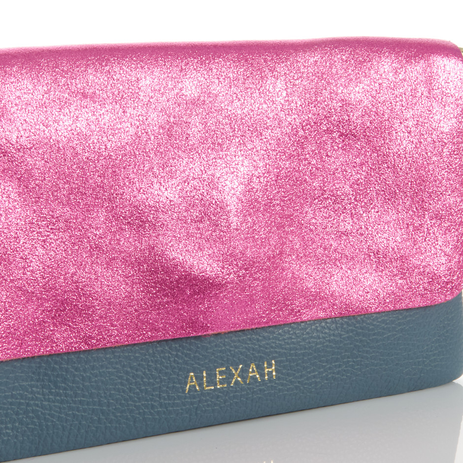 Cartera carrie azul y rosa