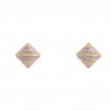 Pendiente cuadro rosa y beige