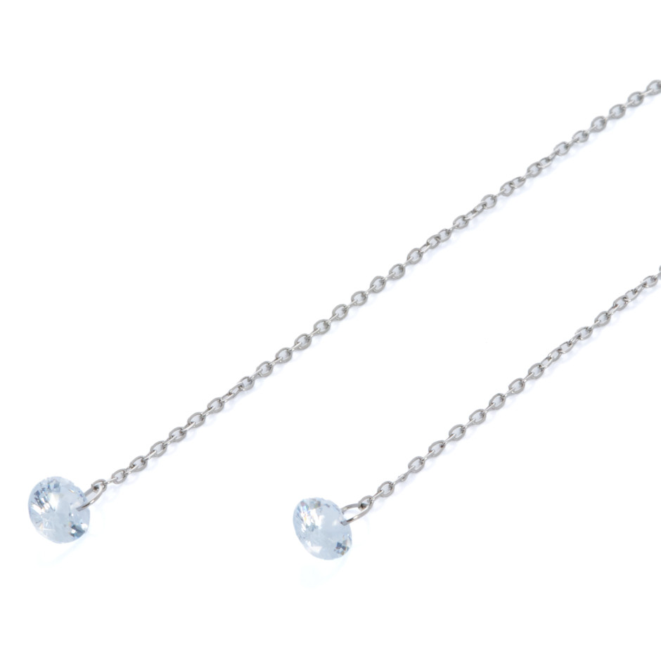 Pendiente soho cristal plateado