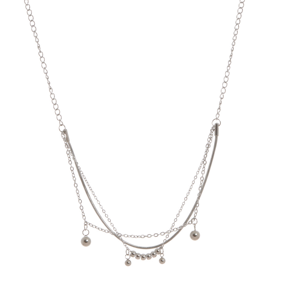 Set bubble colgante y pulsera plateado